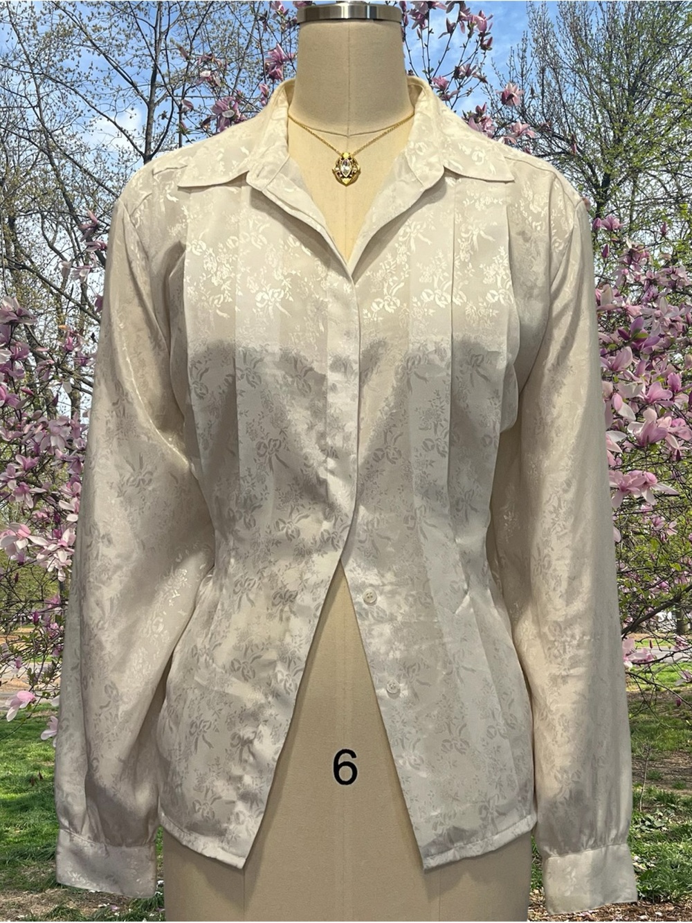 American Vintage Satin Bow + Floral Print Blouse